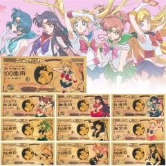 跨境日本经典漫画周边新款美少女战士纪念钞金箔币塑币收藏币工厂