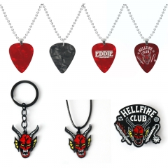 7 Styles Stranger Things Cosplay Cartoon Anime Alloy Brooch Necklace Keychain