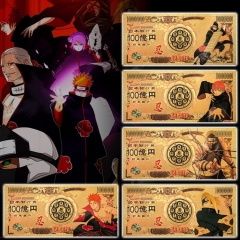 5 Styles Naruto Anime Paper Crafts Souvenir Coin Banknotes