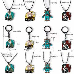 12 Styles Spy x Family Cosplay Cartoon Anime Alloy Keychain Necklace