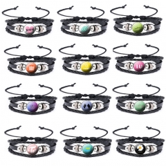 26 Styles K-POP VICTON ATEEZ NCT IKON DAY6 EXO BTS Stray Kids Hand-woven Leather Bracelet