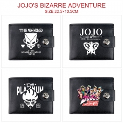 JOJO的奇妙冒险7款 -动漫按扣黑皮卡包钱包