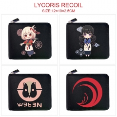 莉可丽丝-动漫按扣黑皮卡包钱包