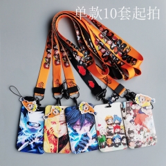 16 Styles 10PCS/SET Naruto Anime Phone Strap Lanyard Card Holder Bag