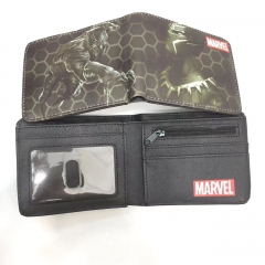 Black Panther Cartoon Pattern Coin Purse Anime Short Wallet