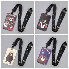 4 Styles Kumamon Anime Phone Strap Lanyard Card Holder Bag