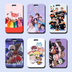 （10个一套）韩国明星BTS防 *弹少年团公交卡套学生接送卡校园饭卡工作证硬壳