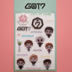 GOT7透明贴纸高赛文MARK BAMBAM JB三代炸毛FLIGHT LOG鸟宝宝贴画