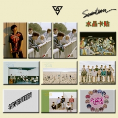 10CS/SET K-POP SEVENTEEN Heng:Garæ ID Card Sticker 5.4*8.5cm