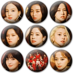 10 Styles 58mm K-POP TWICE MORE & MORE Alloy Brooch Pins