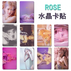 10CS/SET K-POP BLACKPINK ROSE Gone ON THE GROUND ID Card Sticker 5.4*8.5cm