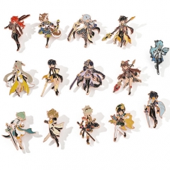 14 Styles Genshin Impact Cartoon  Anime Brooch Badge