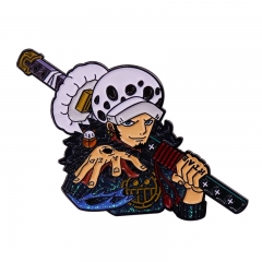 One Piece Trafalgar Water Law Cartoon Character Pattern Alloy Pin Anime Brooch