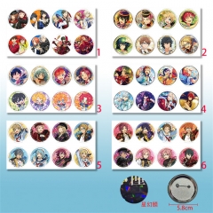 8PCS/SET 5.8CM 6 Styles Ensemble Stars Cartoon Anime Brooch Badge