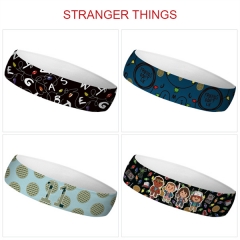 4 Styles Stranger Things Cartoon Color Printing Sweatband Anime Headband