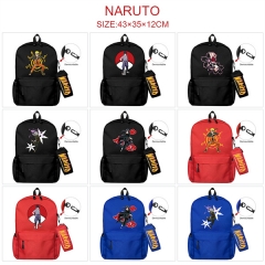 3 Colors 15 Styles Naruto Canvas Anime Backpack Bag+Pencil Bag Set