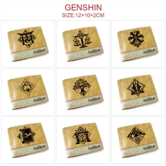 14 Styles Genshin Impact Cosplay Decoration Cartoon Character Anime PU Wallet Purse
