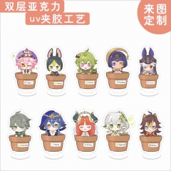 10 Styles 10CM Genshin Impact Cartoon Anime Acrylic Standing Plate