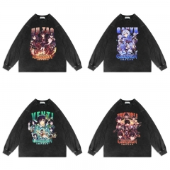 4 Styles Genshin Impact Cartoon Pattern Anime Hoodie