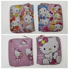 4 Styles Hello Kitty Anime Cartoon Zipper PU Wallet Coin Purse