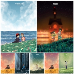 （帆布材质）宫崎骏动画电影海报代发 波妞千与千寻日本动漫周边画芯装饰画