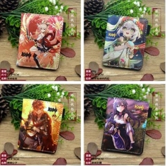 6 Styles Genshin Impact Cartoon Cosplay Purse PU Leather Anime Short Wallet