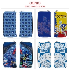 6 Styles Sonic The Hedgehog Cartoon Pattren Long Anime Zipper PU Wallet Purse