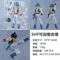 1号柜库存1个 七龙珠 SHF可动悟吉塔 融合超级赛亚人 盒装手办 高16cm 一箱108个
