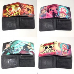 4 Styles One Piece Cartoon PU Purse Short Anime Wallet