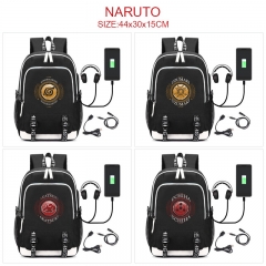 5 Styles Naruto Cartoon Pattern Anime Backpack Bag With USB Charging Cable