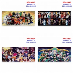 (40*90*0.3cm) 5 Styles Mixed Anime One Piece Dragon Ball Z Cartoon Anime Mouse Pad