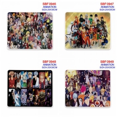 (25*30*0.3CM) 5 Styles Mixed Anime One Piece Dragon Ball Z Cartoon Anime Mouse Pad