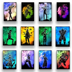 （帆布材质）水彩日本动漫海报 火影忍者鬼灭之刃客厅墙画帆布画