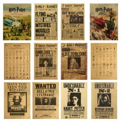 38 Styles Harry Potter Movie Retro Kraft Paper Anime Poster