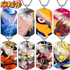 8 Styles Naruto Cartoon Stainless Steel Dog Tag Anime Necklace