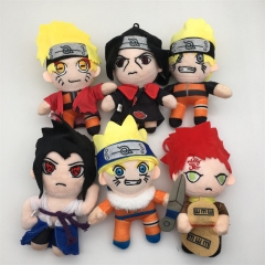 6PCS/SET 18CM Naruto Cartoon Anime Plush Toy Pendant