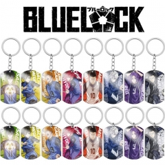 8 Styles Blue Lock Cartoon Stainless Steel Dog Tag Anime Keychain