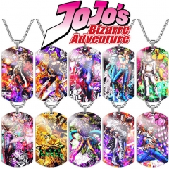 JOJO的奇妙冒险Jojo Bizarre Adventu彩印狗牌首饰不锈钢军牌项链