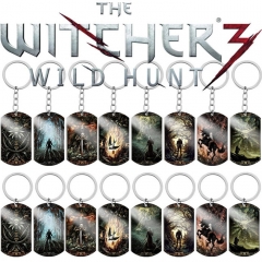 昆特牌狗牌狼头配饰The witcher3巫师彩色印刷不锈钢军牌钥匙扣