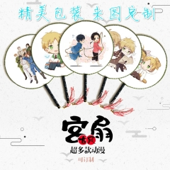 11款动漫圆扇宫扇黑塔利亚周边王耀古风团扇精美包装漫展