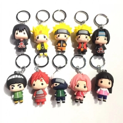 10 Styles Naruto Cartoon Decorative Anime PVC Keychain
