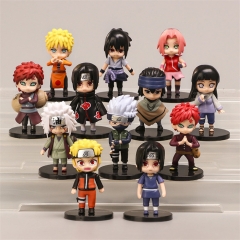 12PCS/SET 7CM Naruto Itachi Sasuke Kakashi Anime PVC Figure Toy