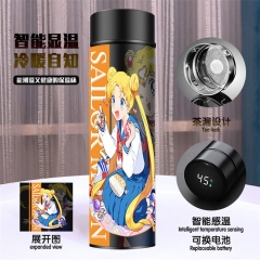 美少女战士 智能感温 黑色保温杯 （带电）