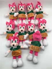 10PCS/SET 22CM Sonic the Hedgehog Pink Color Cartoon Anime Plush Toy Pendant