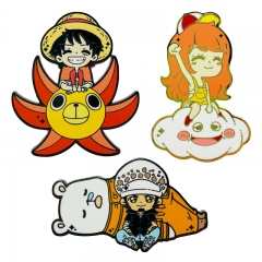 海贼王 one piece 金属胸针 路飞娜美罗卡通徽章