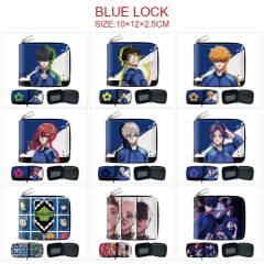 10 Styles Blue Lock Color Printing Coin Purse Anime Zipper Short Wallet