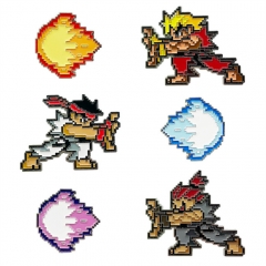 3 Styles Street Fighter Badge Pattern Alloy Pin Anime Brooch