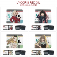 6 Styles Lycoris Recoil Cartoon Color Printing Coin Purse Anime Short Wallet
