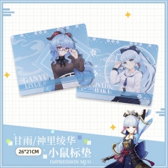 2 Styles 21*26*0.3CM Genshin Impact Cartoon Anime Mouse Pad