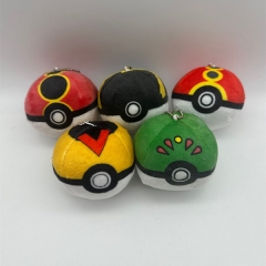 4 Colors 7CM Pokemon Poke Ball Anime Plush Toy Pendant